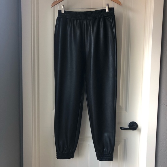Aqua by Bloomingdales faux leather joggers - Picture 2 of 10